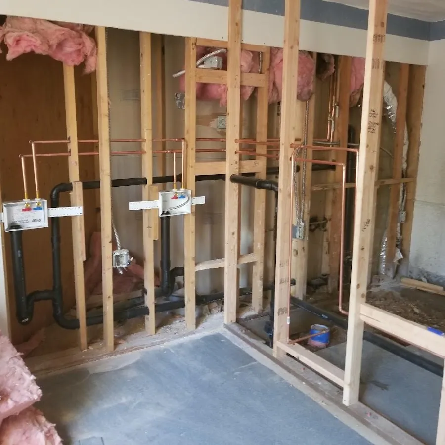 Copper pipe rough-in and plumbing installation in Cedar Falls